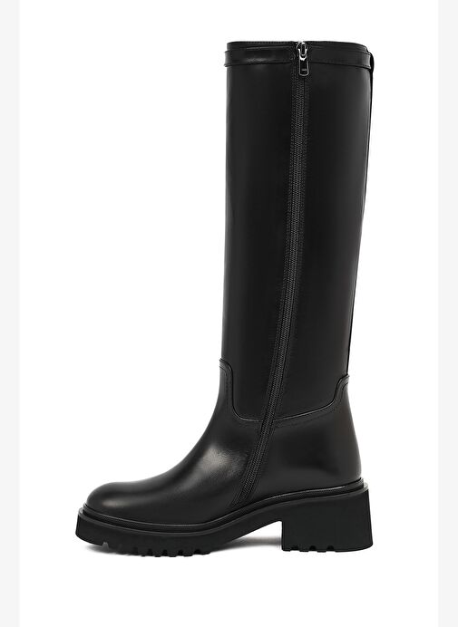 Derimod Derimod Kadın Siyah Fermuarlı Kalın Tabanlı Deri Çizme 25WFD102018 Boyner'de! Siyah - 4. görsel