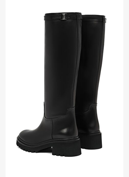 Derimod Derimod Kadın Siyah Fermuarlı Kalın Tabanlı Deri Çizme 25WFD102018 Boyner'de! Siyah - 8. görsel