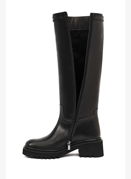 Derimod Derimod Kadın Siyah Fermuarlı Kalın Tabanlı Deri Çizme 25WFD102018 Boyner'de! Siyah - 9. görsel