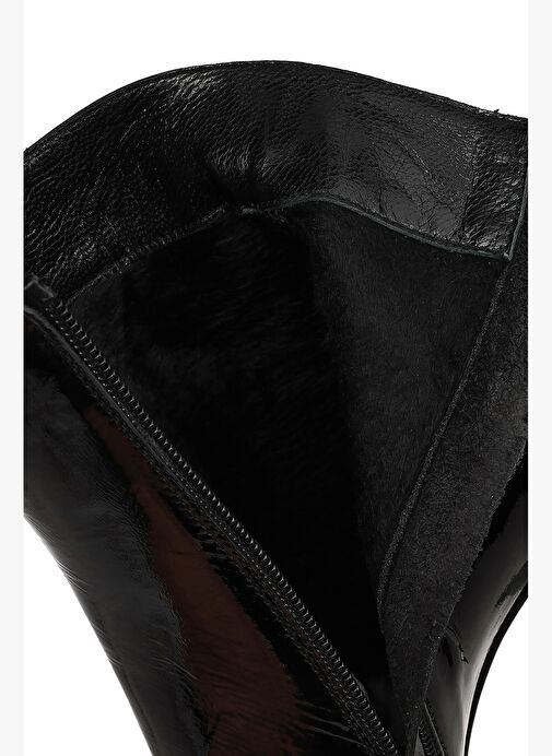 Derimod Derimod Kadın Siyah Fermuarlı Kalın Topuklu Rugan Deri Bot 25WFD130916 Boyner'de! Siyah - 9. görsel