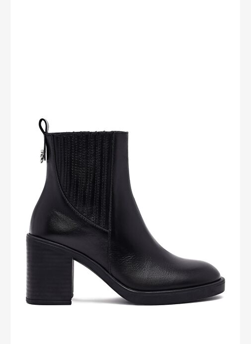 Kadın Siyah Kalın Topuklu Deri Chelsea Bot 25WFD132518 - Görsel 2