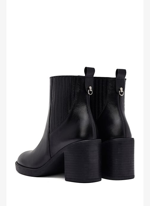 Kadın Siyah Kalın Topuklu Deri Chelsea Bot 25WFD132518 - Görsel 8