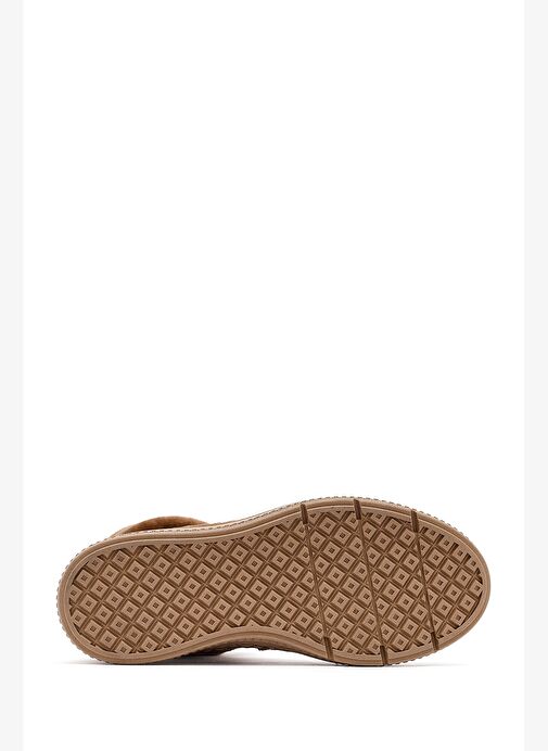 Kadın Taba Kalın Tabanlı Kürk Detaylı Süet Deri Bot 25WFD133410 - Görsel 6