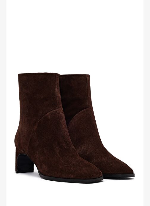 Derimod Derimod Kadın Kahverengi Kalın Topuklu Süet Deri Bot 25WFD133510 Boyner'de! Kahverengi - 3. görsel