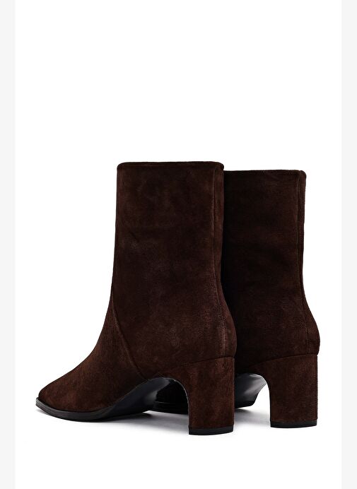 Derimod Derimod Kadın Kahverengi Kalın Topuklu Süet Deri Bot 25WFD133510 Boyner'de! Kahverengi - 8. görsel