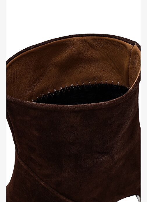 Derimod Derimod Kadın Kahverengi Kalın Topuklu Süet Deri Bot 25WFD133510 Boyner'de! Kahverengi - 9. görsel