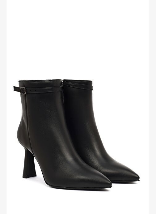 Derimod Derimod Kadın Siyah Fermuarlı Topuklu Deri Bot 25WFD133618 Boyner'de! Siyah - 4. görsel