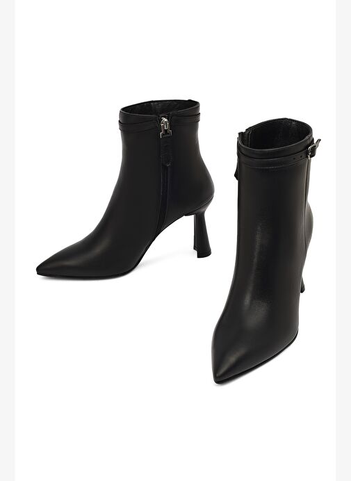 Derimod Derimod Kadın Siyah Fermuarlı Topuklu Deri Bot 25WFD133618 Boyner'de! Siyah - 7. görsel