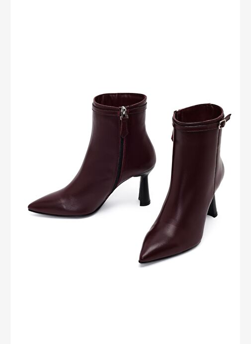 Derimod Derimod Kadın Bordo Fermuarlı Topuklu Deri Bot 25WFD133618 Boyner'de! Bordo - 6. görsel