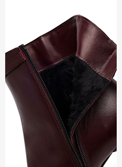 Derimod Derimod Kadın Bordo Fermuarlı Topuklu Deri Bot 25WFD133618 Boyner'de! Bordo - 9. görsel