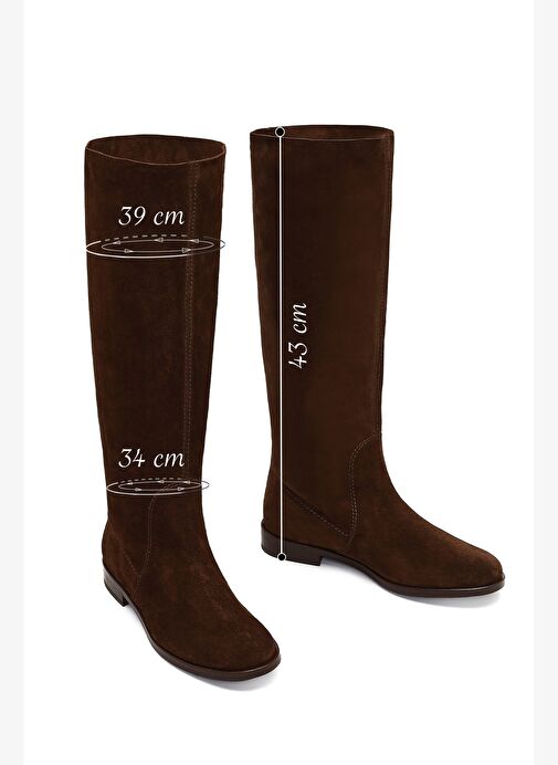 Kadın Kahverengi Süet Deri Çizme 25WFD140410 - Görsel 3