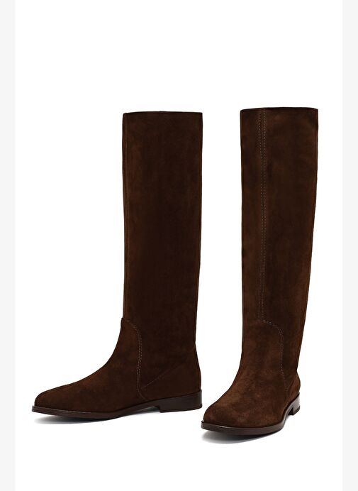 Kadın Kahverengi Süet Deri Çizme 25WFD140410 - Görsel 4