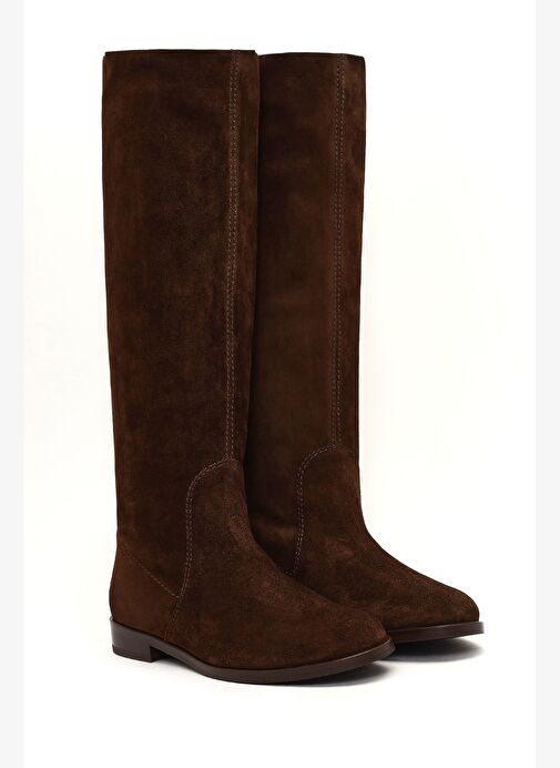 Kadın Kahverengi Süet Deri Çizme 25WFD140410 - Görsel 6