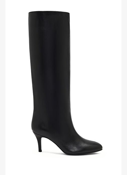 Kadın Siyah İnce Topuklu Deri Çizme 25WFD141618 - Görsel 2