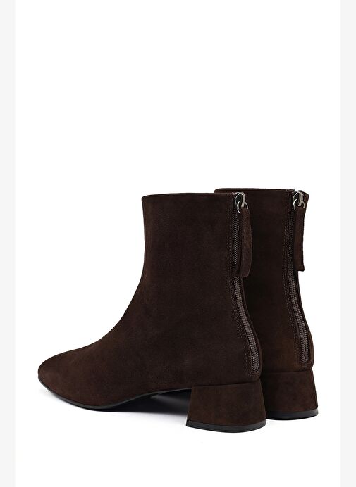 Derimod Derimod Kadın Kahverengi Fermuarlı Kısa Kalın Topuklu Süet Deri Bot 25WFD142210 Boyner'de! Kahverengi - 8. görsel