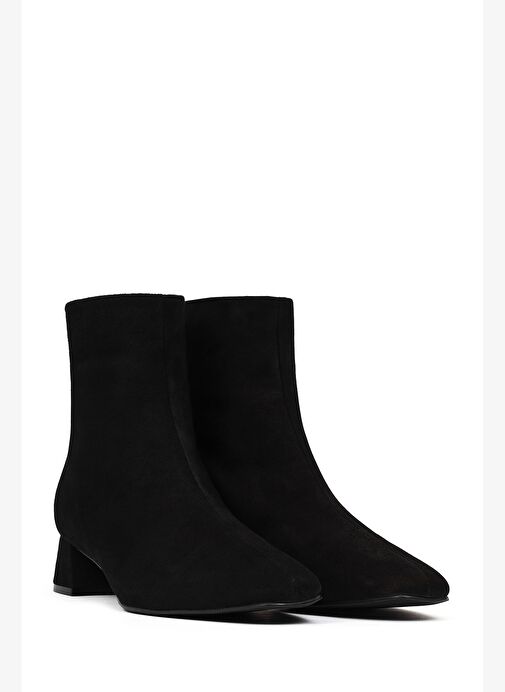 Derimod Derimod Kadın Siyah Fermuarlı Kısa Kalın Topuklu Süet Deri Bot 25WFD142210 Boyner'de! Siyah - 3. görsel