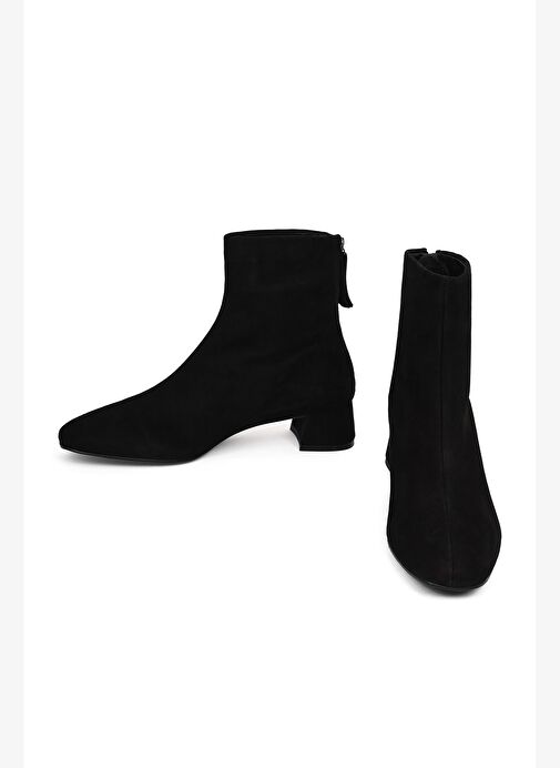 Derimod Derimod Kadın Siyah Fermuarlı Kısa Kalın Topuklu Süet Deri Bot 25WFD142210 Boyner'de! Siyah - 5. görsel