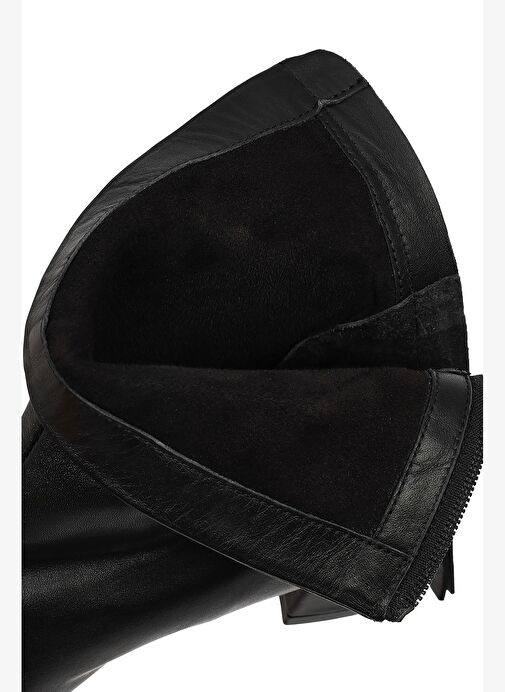 Derimod Derimod Kadın Siyah Fermuarlı Kısa Kalın Topuklu Deri Bot 25WFD142218 Boyner'de! Siyah - 8. görsel