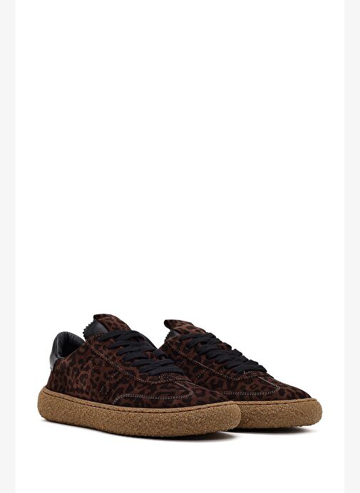 Derimod Derimod Kahverengi Kadın Leopar Süet Deri Sneaker 25WFD142314 Boyner'de! Kahverengi - 3. görsel