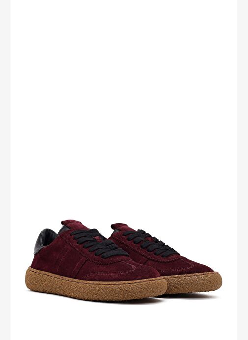 Derimod Derimod Kadın Bordo Süet Deri Sneaker 25WFD142314 Boyner'de! Bordo - 3. görsel