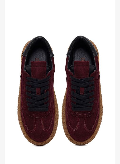 Derimod Derimod Kadın Bordo Süet Deri Sneaker 25WFD142314 Boyner'de! Bordo - 5. görsel