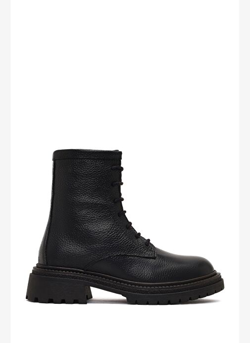 Kadın Siyah Fermuarlı Deri Postal Bot 25WFD1510FT - Görsel 2