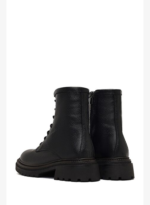 Kadın Siyah Fermuarlı Deri Postal Bot 25WFD1510FT - Görsel 7