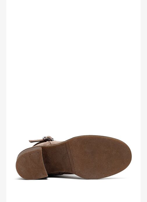 Kadın Vizon Fermuarlı Kalın Topuklu Süet Deri Bot 25WFD153310 - Görsel 8