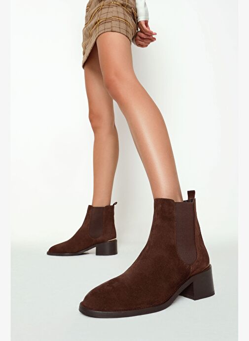 Kadın Kahverengi Süet Deri Chelsea Bot 25WFD153410 - Görsel 2