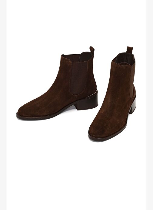 Kadın Kahverengi Süet Deri Chelsea Bot 25WFD153410 - Görsel 4