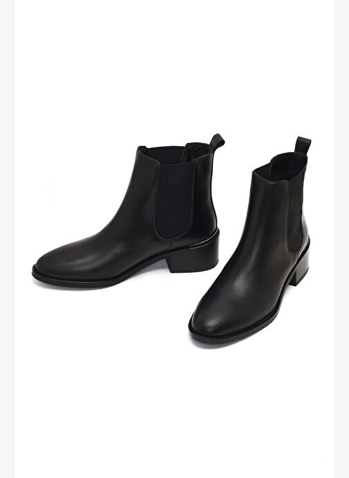 Kadın Siyah Deri Chelsea Bot 25WFD153418 - Görsel 4