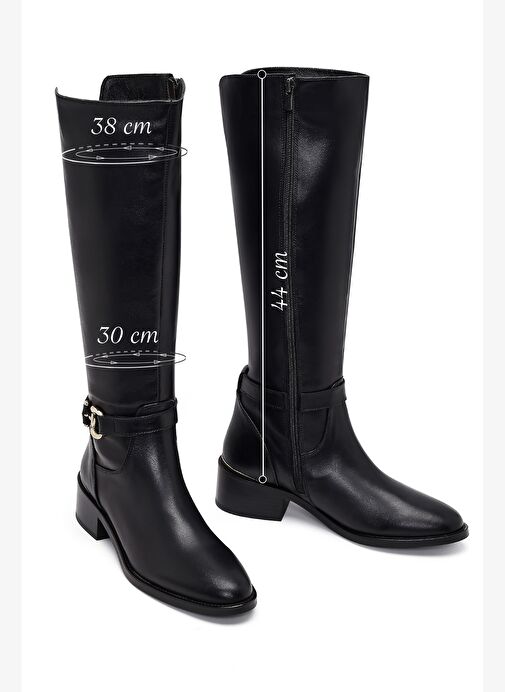 Derimod Derimod Kadın Siyah Fermuarlı Deri Çizme 25WFD153518 Boyner'de! Siyah - 5. görsel