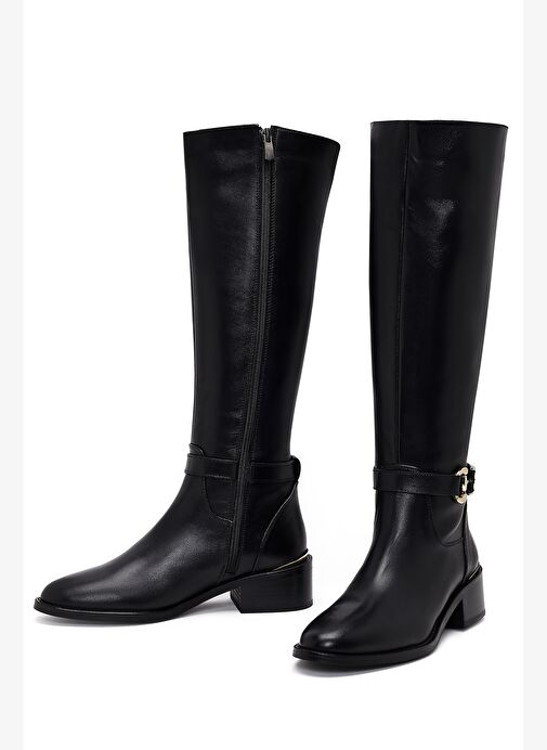 Derimod Derimod Kadın Siyah Fermuarlı Deri Çizme 25WFD153518 Boyner'de! Siyah - 6. görsel