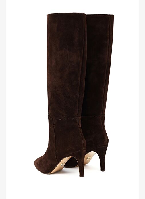 Kadın Kahverengi İnce Topuklu Süet Deri Çizme 25WFD161410 - Görsel 8