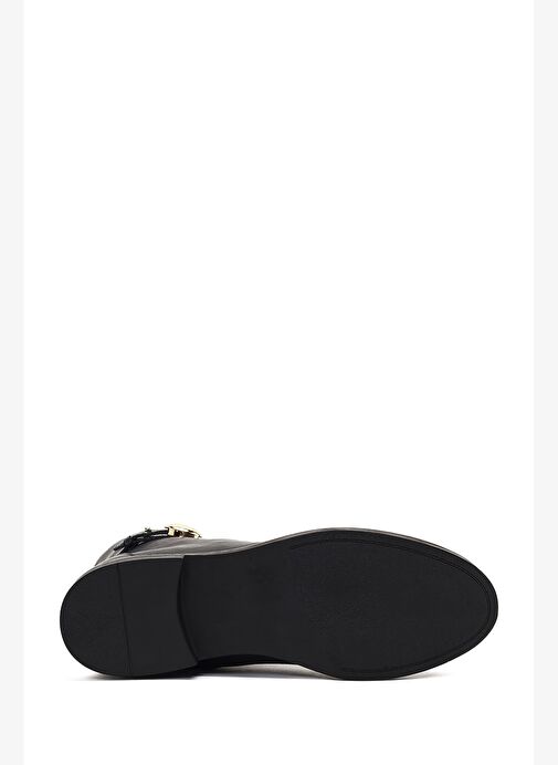 Kadın Siyah Fermuarlı Deri Bot 25WFD162718 - Görsel 6