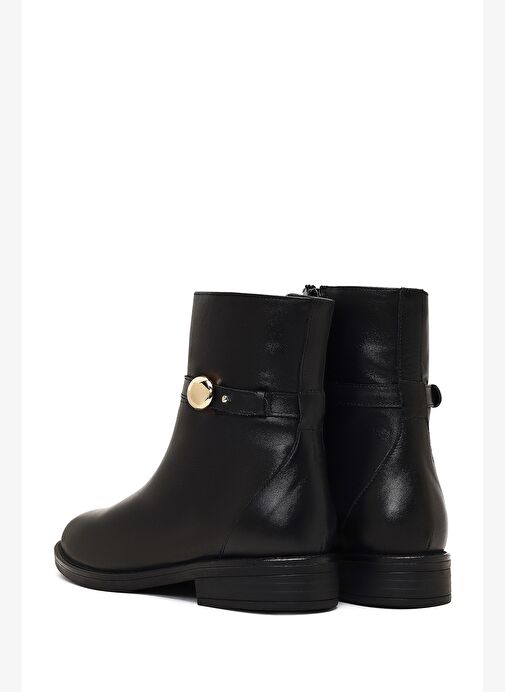 Kadın Siyah Fermuarlı Deri Bot 25WFD162718 - Görsel 7