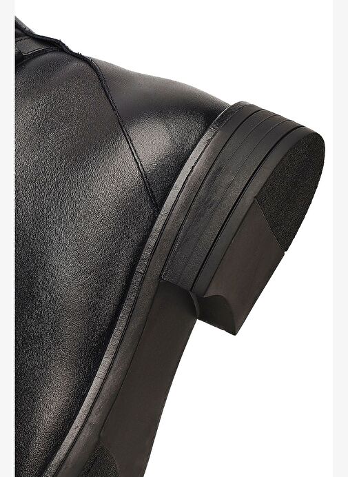 Kadın Siyah Fermuarlı Deri Bot 25WFD162718 - Görsel 9