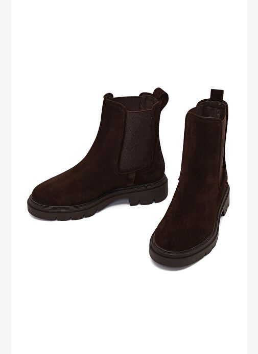 Kadın Kahverengi Süet Deri Chelsea Bot 25WFD162810 - Görsel 4