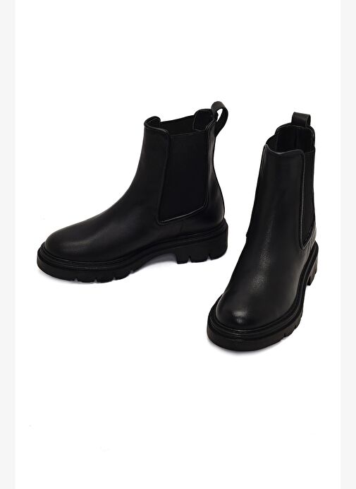 Kadın Siyah Deri Chelsea Bot 25WFD162818 - Görsel 4