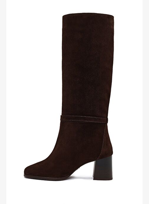 Kadın Kahverengi Tokalı Süet Deri Çizme 25WFD163510 - Görsel 5