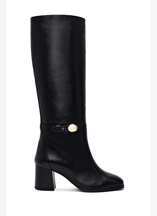 Derimod Derimod Kadın Siyah Kalın Topuklu Deri Çizme 25WFD163518 Boyner'de! Siyah - 2. görsel