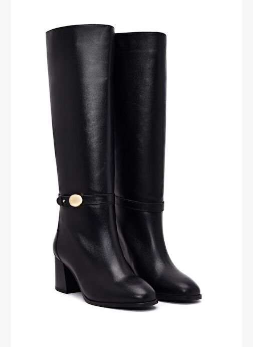 Derimod Derimod Kadın Siyah Kalın Topuklu Deri Çizme 25WFD163518 Boyner'de! Siyah - 3. görsel