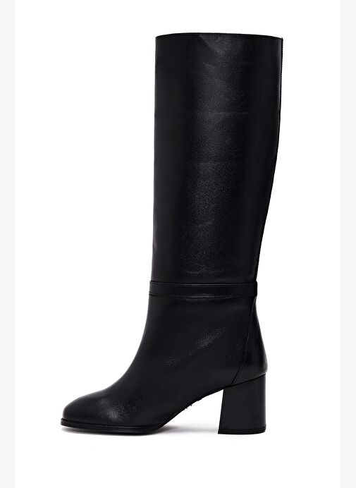 Derimod Derimod Kadın Siyah Kalın Topuklu Deri Çizme 25WFD163518 Boyner'de! Siyah - 4. görsel