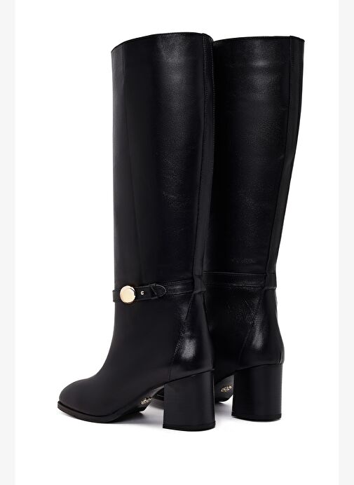 Derimod Derimod Kadın Siyah Kalın Topuklu Deri Çizme 25WFD163518 Boyner'de! Siyah - 8. görsel