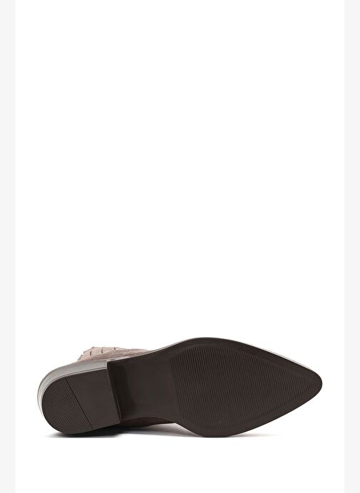 Kadın Vizon Kalın Kısa Topuklu Süet Deri Chelsea Kovboy Bot 25WFD182710 - Görsel 6