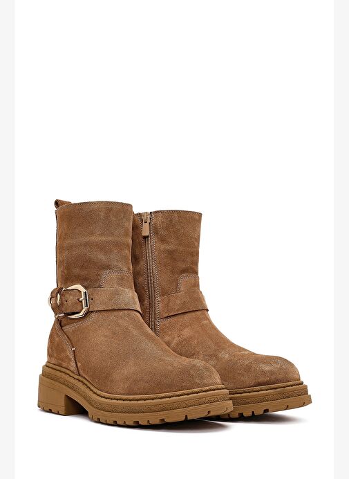 Derimod Derimod Kadın Taba Fermuarlı Kalın Tabanlı Süet Deri Bot 25WFD183210 Boyner'de! Taba - 3. görsel