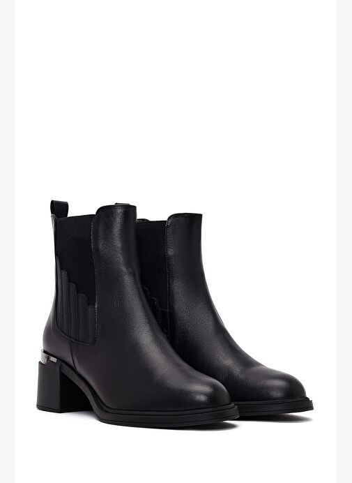 Derimod Derimod Kadın Siyah Kalın Topuklu Deri Chelsea Bot 25WFD184018 Boyner'de! Siyah - 4. görsel