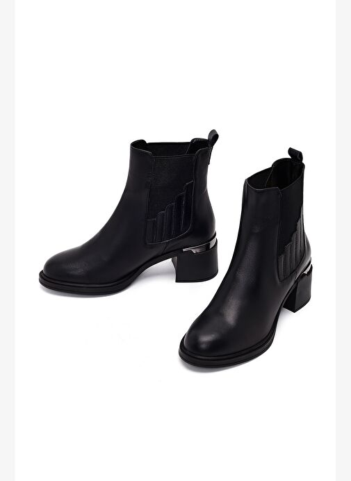 Derimod Derimod Kadın Siyah Kalın Topuklu Deri Chelsea Bot 25WFD184018 Boyner'de! Siyah - 9. görsel