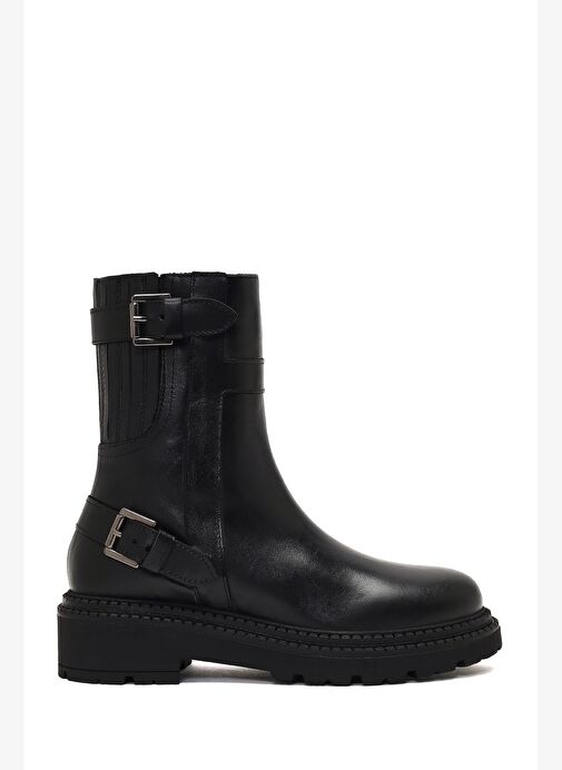 Derimod Derimod Kadın Siyah Fermuarlı Kalın Tabanlı Deri Bot 25WFD185318 Boyner'de! Siyah - 2. görsel