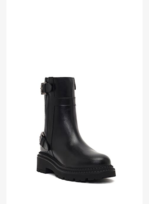 Derimod Derimod Kadın Siyah Fermuarlı Kalın Tabanlı Deri Bot 25WFD185318 Boyner'de! Siyah - 8. görsel